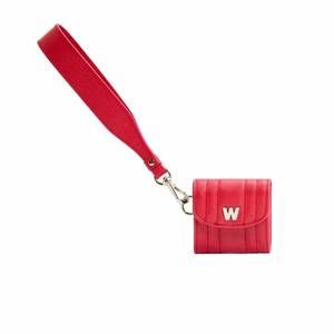 NEW WOLF 1834 women's mimi earpods case with wristlet in red
